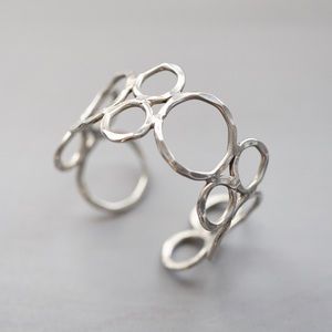 Handmade sterling silver circle geometric bracelet